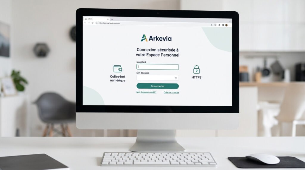 Page de connexion sécurisée à l'espace personnel du coffre-fort numérique Arkevia.