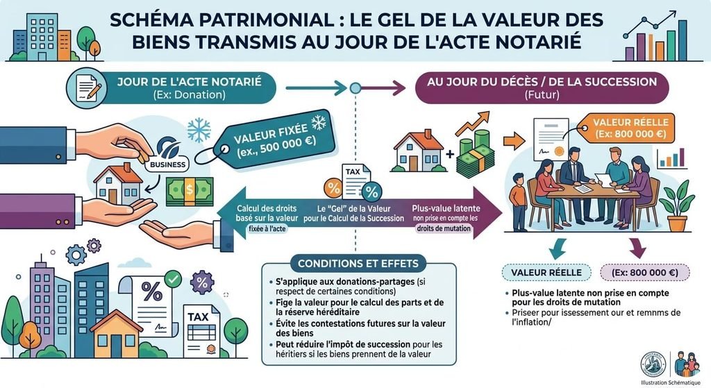 Transformer une donation simple en donation-partage 3 schema-patrimoine-succession-gel-valeur-biens